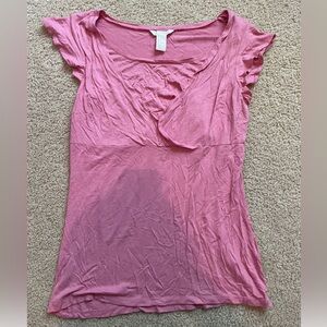 H&M Mama Maternity Breastfeeding Nursing Pink Top Size M